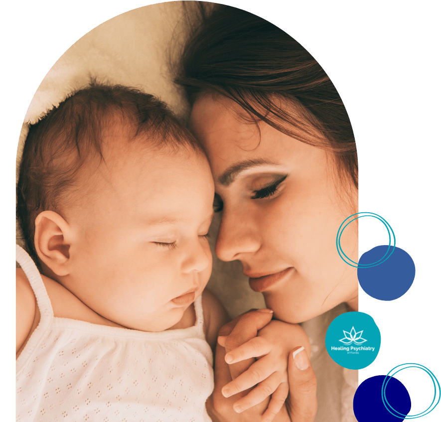 A peaceful slumber of a baby with their mother, symbolizing the comfort and connection fostered by Interpersonal Therapy for Postpartum Depression in Altamonte Springs.
