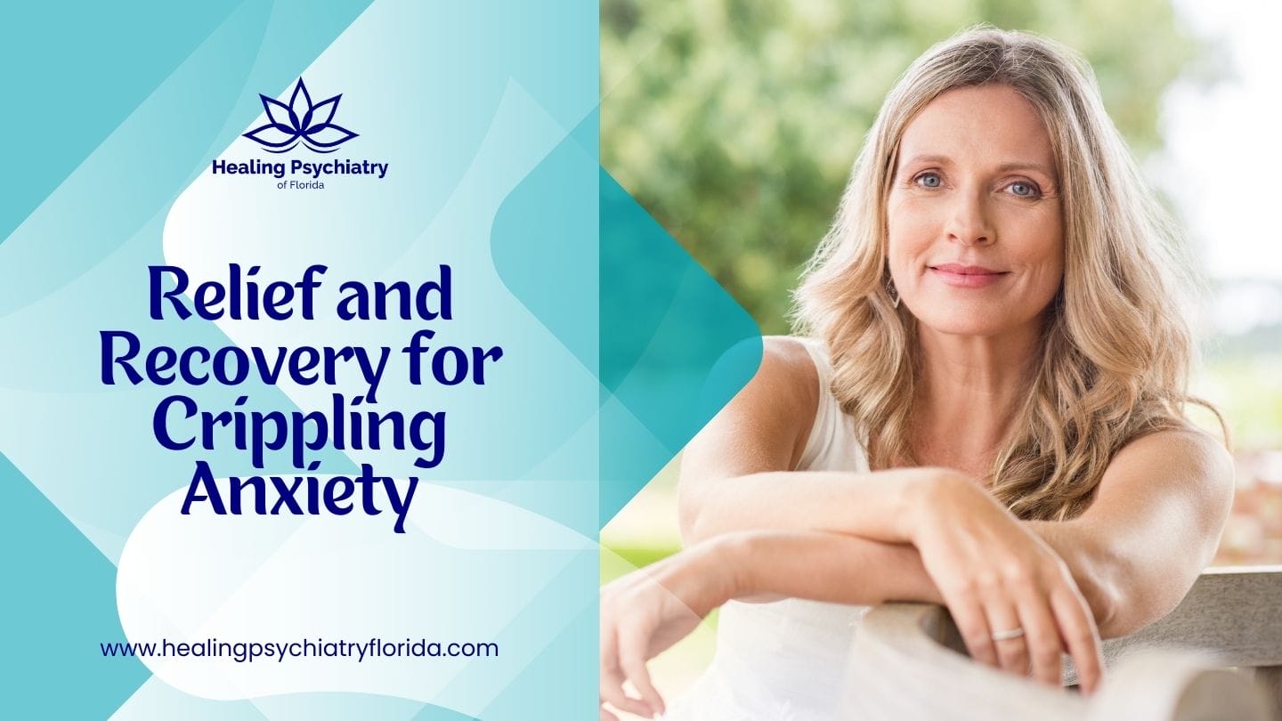 Serene woman relaxing outdoors, representing hope for those seeking to overcome crippling anxiety with the help of Healing Psychiatry of Florida.