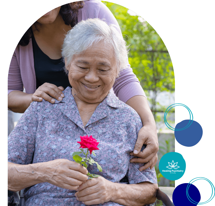 Loving caregiver provides comfort to a senior, enhancing her quality of life with dementia treatment in Altamonte Springs.